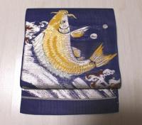 アンティーク/ 鯉柄の紗の袋帯