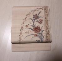 リサイクル/ 相良刺繍の紬の花模様の名古屋帯