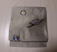 リサイクル/ 鹿の子刺繍・蝶にテントウ虫の刺繍の名古屋帯　